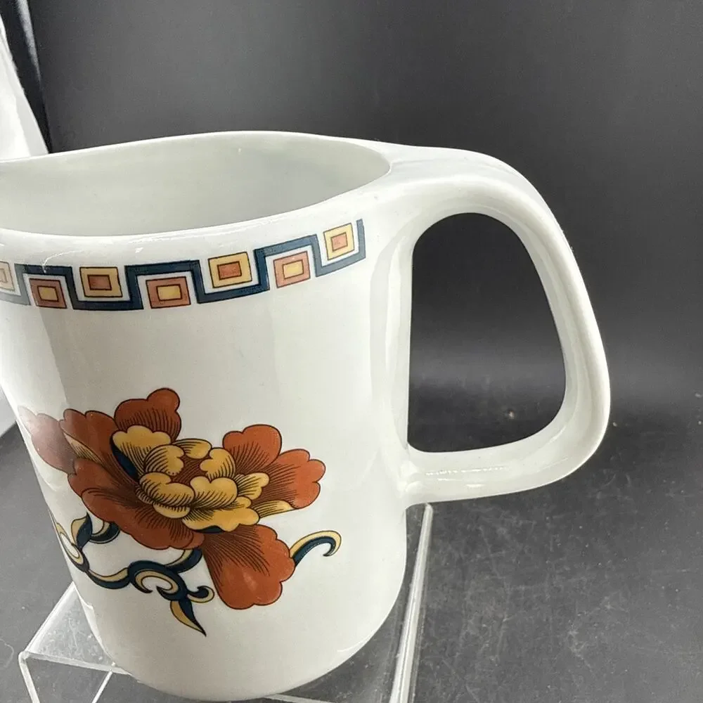 Vintage Sarreguemines Syracuse Creamer Pitcher 1970s French Art Pottery Flower